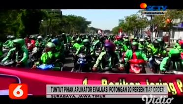 Ojek Online Aksi Demo Jilid II di Sejumlah Jalan Protokol Surabaya