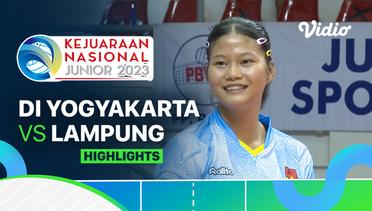 Putri: DI Yogyakarta vs Lampung - Highlights | Kejurnas Junior 2023