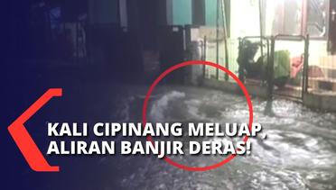 Curah Hujan Tinggi Buat Kali Cipinang Jakarta Meluap, Aliran Banjir Deras!