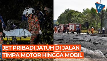 Kronologi Pesawat Jatuh di Malaysia, Timpa Mobil dan Motor di Jalan Raya
