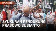 Pendukung Prabowo Joget Gemoy di Depan Kantor KPU