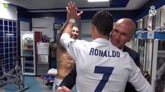 Suasana di ruangan Pemain Real Madrid saat Cristiano Ronaldo Hattrick di UCL