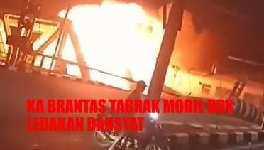 Video Amatir Detik-detik Kereta Tabrak Mobil Box dan Picu Ledakan Dahsyat di Semarang, Tragedi KA Brantas