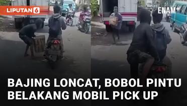 Bobol Pintu Belakang Mobil Pick Up, Bajing Loncat Curi Barang Didalamnya