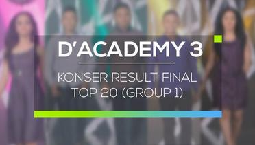 D'Academy 3 - Konser Result Final Top 20 (Group 1)