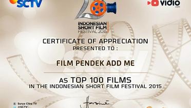 TOP 100 SCTV ISFF 2015 - Film Pendek ADD ME trailer