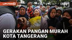 Antrean Warga Beli Beras Murah di Gerakan Pangan Murah Kota Tangerang