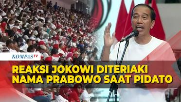 Reaksi Jokowi Diteriaki Relawan Nama Prabowo Saat Pidato di Acara Musra