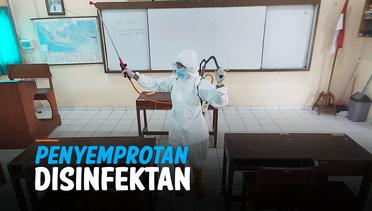 Antisipasi Covid-19, SMAN 97 Jakarta Lakukan Penyemprotan Disinfektan