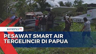 Imbas Cuaca Buruk, Pesawat Smart Air Tergelincir di Bandara Kenyam Papua