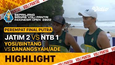 Highlights | Perempat Final Putra 3 | JATIM 2: Yosi/Bintang vs NTB 1: Danangsyah/Ade | Sirnas Voli Pantai 2022