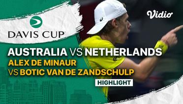 Highlights | Quarterfinal: Australia vs Netherlands | Alex De Minaur vs Botic Van De Zandschulp | Davis Cup 2022
