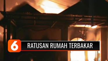 Kebakaran Besar di Kotabaru, Kalsel, Ratusan Rumah Hangus di Lalap Api | Liputan 6