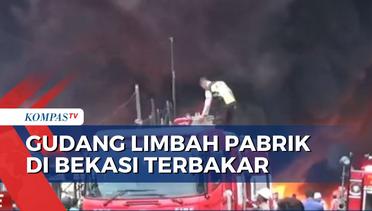 Akibat Pembakaran Sampah, Gudang Limbah Pabrik di Bekasi Terbakar!