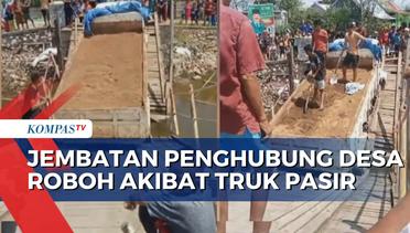 Ini yang Dilakukan Warga Bontoa saat Jembatan Roboh Karena Tak Kuat Menahan Beban Truk Pasir