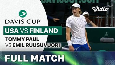 Full Match | USA (Tommy Paul) vs Finland (Emil Ruusuvuori) | Davis Cup 2023