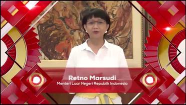 Indosiar Semakin di Depan ! Ucapan Ulang Tahun Indosiar Ke-26 dari Menteri Luar Negeri Retno Marsudi