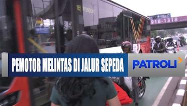 Kesal! Masih Ada Saja Pengendara Motor yang Melintas di Jalur Sepeda Jakarta - Jeng Patrol