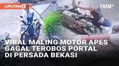 Viral Maling Motor Apes Gagal Terobos Portal di Persada Bekasi