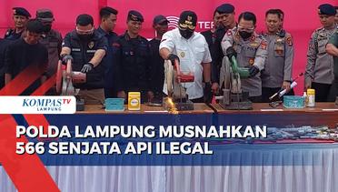 Polda Lampung Musnahkan 566 Senpi Ilegal dan 295 Amunisi