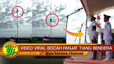 Detik-detik Bocah Panjat Tiang Bendera Demi Membetulkan Tali Yang Putus Saat Upacara 17 Agustus 2018 di NTT