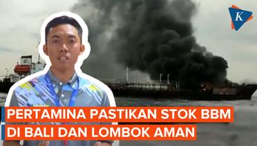 Kapal Pengangkut BBM Pertamina Terbakar di Perairan Ampenan