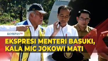 Ekspresi Menteri PUPR Basuki Saat Mic Presiden Jokowi Mati di Peresmian Tol Cisumdawu