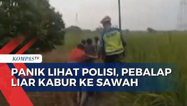 Panik Lihat Polisi, Bocah Pebalap Liar di Grobogan Kabur ke Sawah