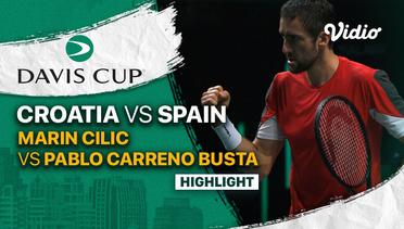 Highlights | Quarterfinal: Croatia vs Spain | Marin Cilic vs Pablo Carreno Busta | Davis Cup 2022
