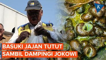 Kala Menteri PUPR Basuki Jajan Tutut di Pasar Saat Dampingi Jokowi