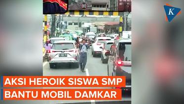 Viral Siswa SMP Bantu Buka Jalan Mobil Damkar yang Terjebak Macet di Bogor