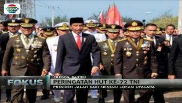 Rombongan Presiden Jokowi Jalan Kaki Menuju Tempat Peringatan HUT ke-72 TNI - Fokus Pagi