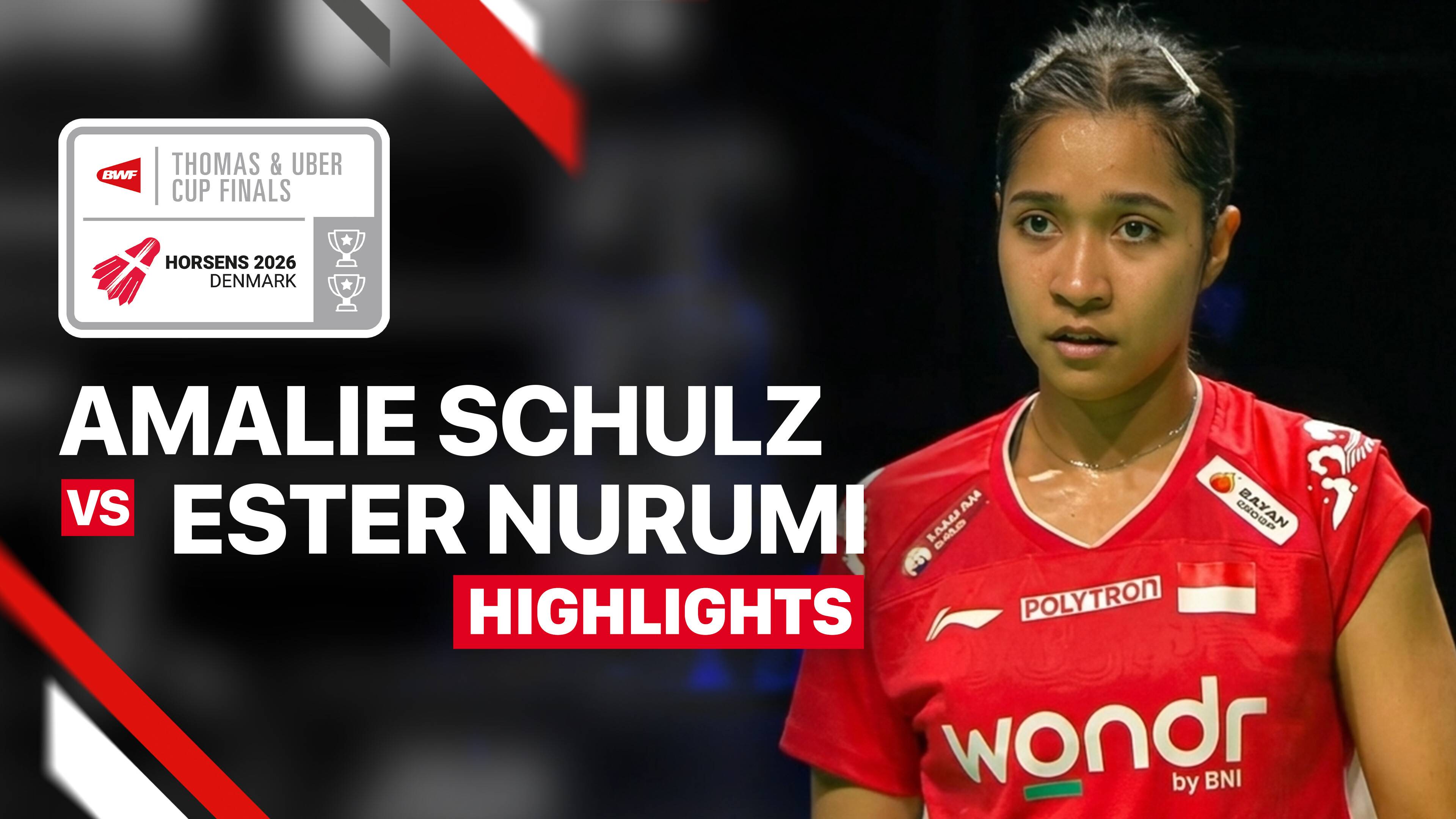 Amalie Schulz (DEN) vs Ester Nurumi Tri Wardoyo (INA) - Women's Singles (Match 4) | Quarterfinals Uber Cup 2026