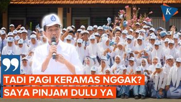 Jokowi Pinjam Topi Siswa saat Kunjungi SMK di Pekalongan, Jokowi: Tadi pagi keramas nggak?