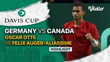 Highlights | Quarterfinal: Germany vs Canada | Oscar Otte v Felix Auger-Aliassime | Davis Cup 2022