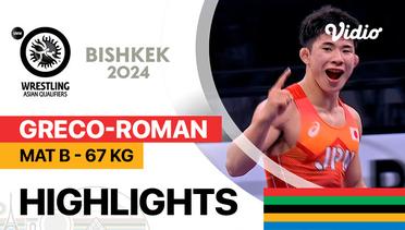 Mat B - Paris 2024 Qualification Rounds Greco-Roman 67kg - Full Match | UWW Asian Olympic Games Qualifiers 2024