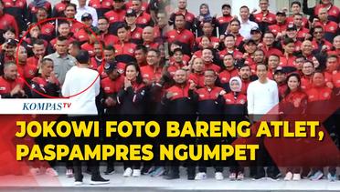 Momen Paspampres Ngumpet saat Jokowi Foto Bareng Atlet di Istana