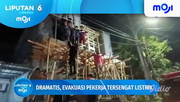 Seorang pekerja bangunan tersengat listrik di kabupaten Bogor Jawa Barat - Liputan 6 Pagi | Moji