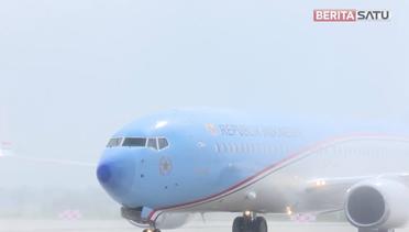 Pesawat Kepresidenan Mendarat Pertama di Bandara Kertajati