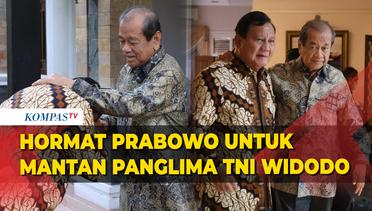 Potret Prabowo Hormat ke Mantan Panglima TNI Widodo Saat Silaturahmi Idul Fitri