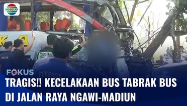 Kecelakaan Maut Antara Dua Bus Terjadi di Jalan Raya Ngawi-Madiun, Tewaskan TIga Orang | Fokus