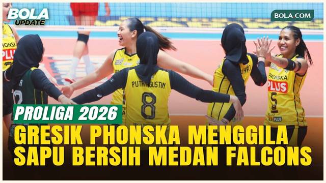 Gresik Phonska Tak Terbendung! Sapu Bersih 2 Laga Kandang, Medan Falcons Tumbang 3-0 di Proliga 2026