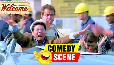 Akshay Kumar Driving Gone Wrong | Comedy Scene | Welcome | Hindi Film | HD