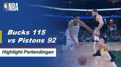 NBA I Cuplikan Pertandingan : Bucks 115 vs Pistons 92