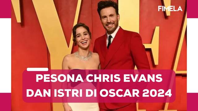 6 Gaya Manis Chris Evans Tampil Pertama Kali Bawa Istri Alba Baptista ke Oscar 2024