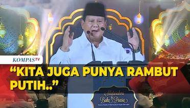 Kelakar Prabowo di Bukber TKN: Kita Juga Punya Rambut Putih