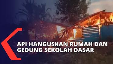 Diduga Akibat Korsleting, Rumah dan Gedung SD di Kaltara Hangus Terbakar!