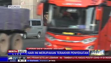 Situasi Hari Terakhir Penyekatan Arus Balik di KM 34 Tol Jakarta-Cikampek