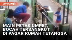 Ngakak! Bocah Tersangkut di Pagar Usai Main Petak Umpet di Rumah Tetangga