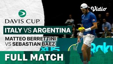 Full Match | Grup A: Italy vs Argentina | Matteo Berrettini vs Sebastian Baez | Davis Cup 2022